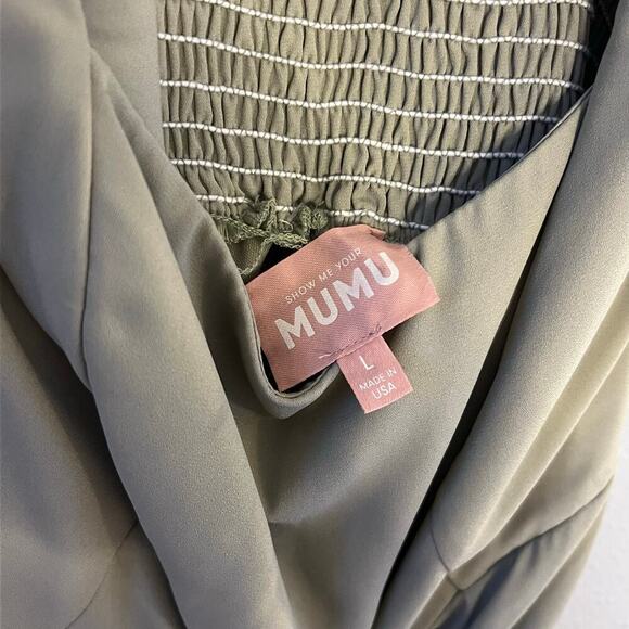 Show Me Your Mumu Maxi Dress Size Large Sage Green Feminine Soft - Picture 5 of 7